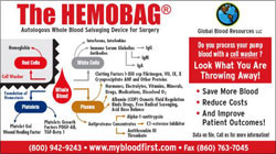 Flyer about the blood components that are wasted with conventional blood washers